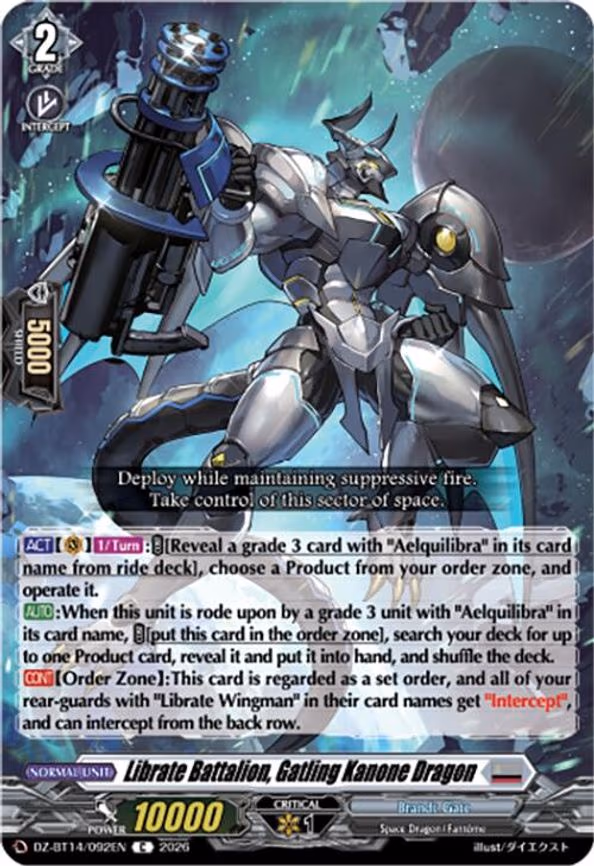 Librate Battalion, Gatling Kanone Dragon - C (DZ-BT14/092EN)