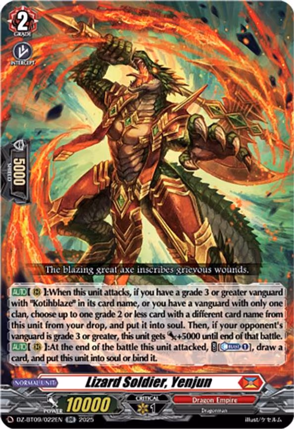 Lizard Soldier, Yenjun - RR (DZ-BT09/022EN)