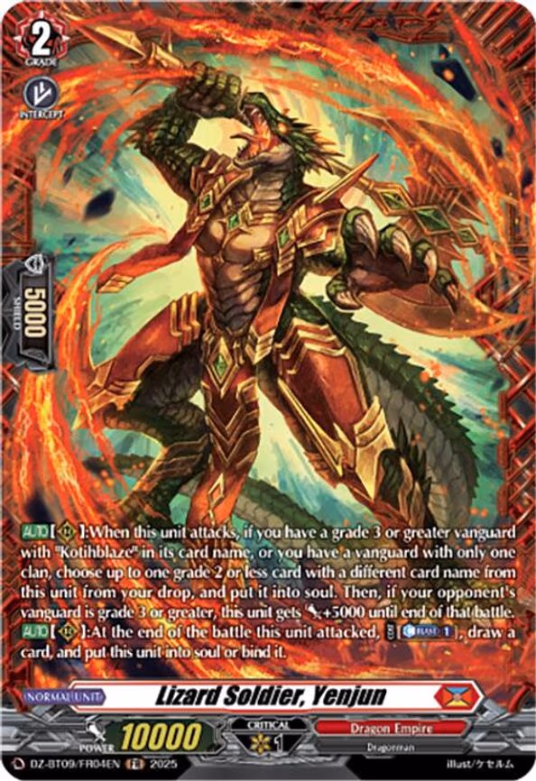 Lizard Soldier, Yenjun - Frame Rare (DZ-BT09/FR04EN)