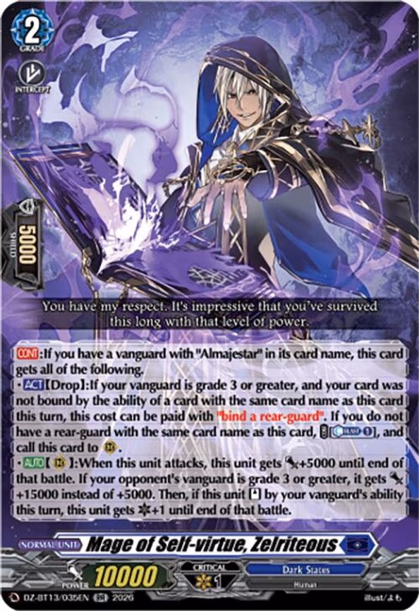 Mage of Self-virtue, Zelriteous - RR (DZ-BT13/035EN)