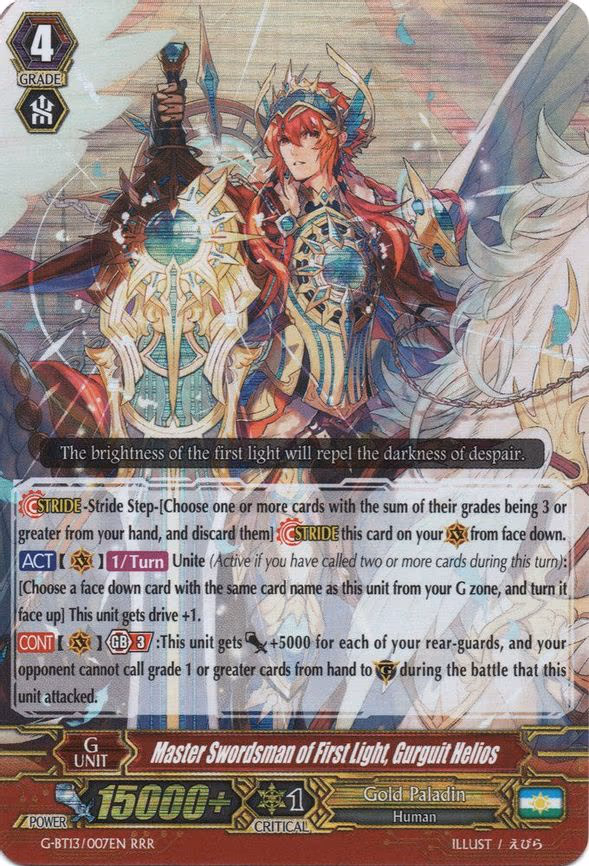 Master Swordsman of First Light, Gurguit Helios - RRR (G-BT13/007EN)