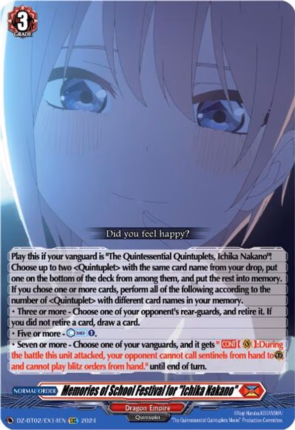 Memories of School Festival for "Ichika Nakano" - EXC (DZ-BT02/EX14EN)