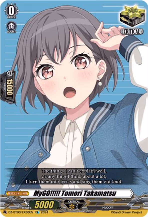 MyGO!!!!! Tomori Takamatsu - EX (DZ-BT03/EX36EN)