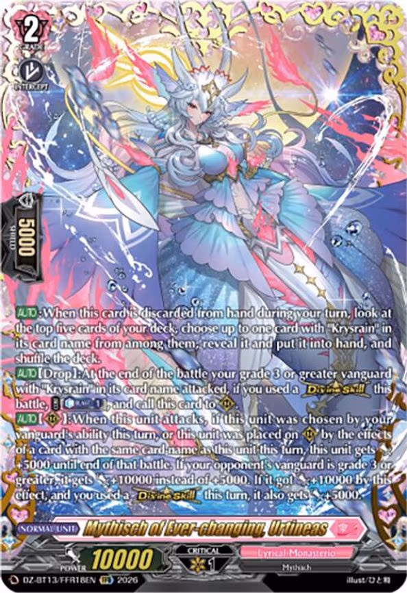 Mythisch of Ever-changing, Urtineas - Double Frame Rare (DZ-BT13/FFR18EN)