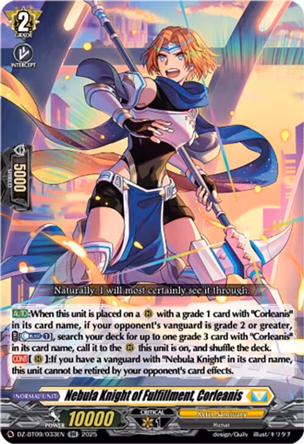 Nebula Knight of Fulfillment, Corleanis - RR (DZ-BT09/033EN)