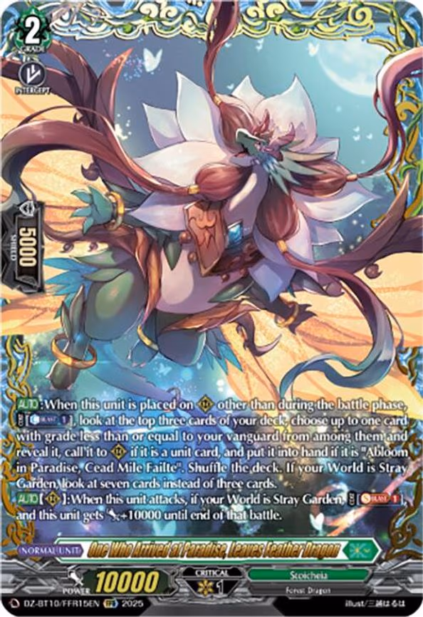 One Who Arrived at Paradise, Leaves Feather Dragon - Double Frame Rare (DZ-BT10/FFR15EN)