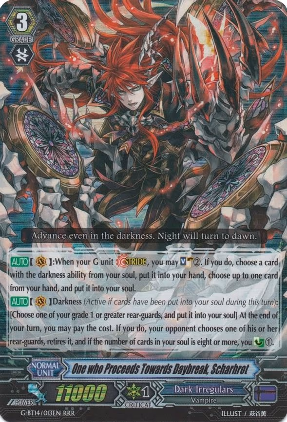 One who Proceeds Towards Daybreak, Scharhrot - RRR (G-BT14/013EN)