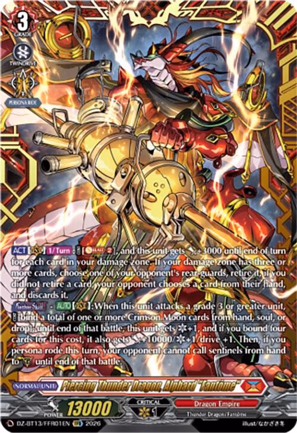 Piercing Thunder Dragon, Alphard "Fantome" - Double Frame Rare (DZ-BT13/FFR01EN)