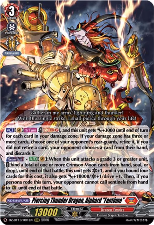 Piercing Thunder Dragon, Alphard "Fantome" - RRR (DZ-BT13/001EN)