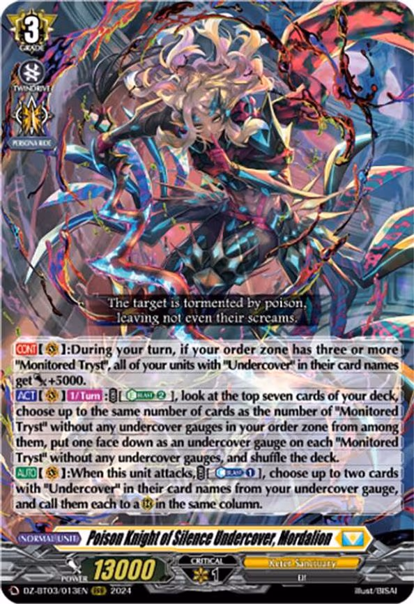 Poison Knight of Silence Undercover, Mordalion - RRR (DZ-BT03/013EN)