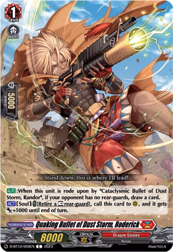 Quaking Bullet of Dust Storm, Roderick - C (D-BT12/059EN)