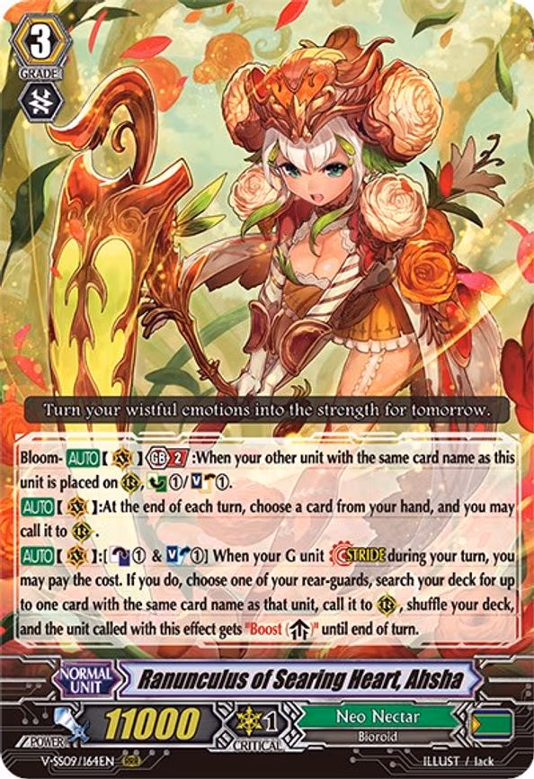 Ranunculus of Searing Heart, Ahsha - RRR (V-SS09/164EN)