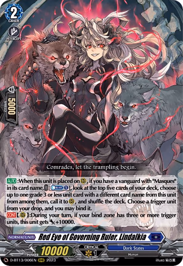 Red Eye of Governing Ruler, Lindalkia - RRR (D-BT13/006EN)