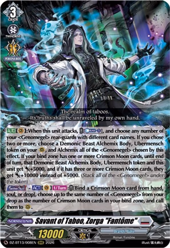 Savant of Taboo, Zorga "Fantome" - RRR (DZ-BT13/008EN)