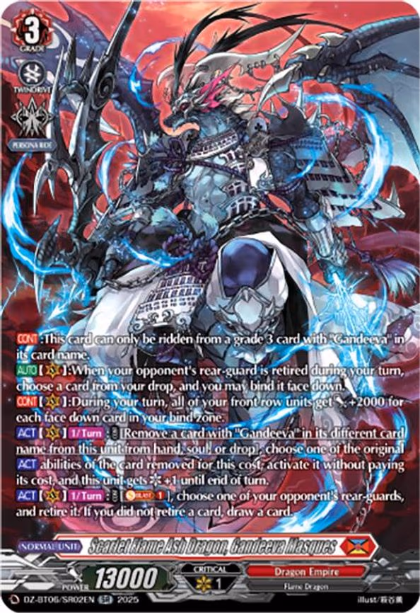 Scarlet Flame Ash Dragon, Gandeeva Masques - SR (DZ-BT06/SR02EN)