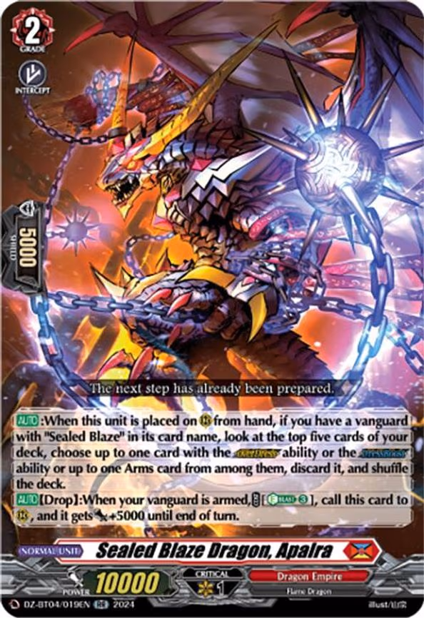 Sealed Blaze Dragon, Apalra - RR (DZ-BT04/019EN)
