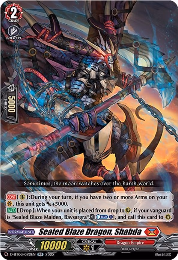 Sealed Blaze Dragon, Shabda - RR (D-BT06/022EN)