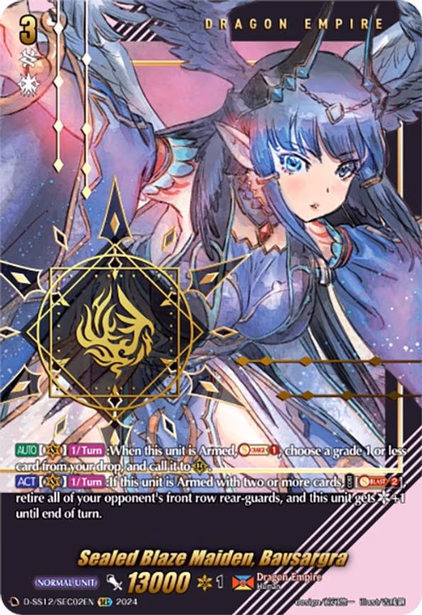 Sealed Blaze Maiden, Bavsargra