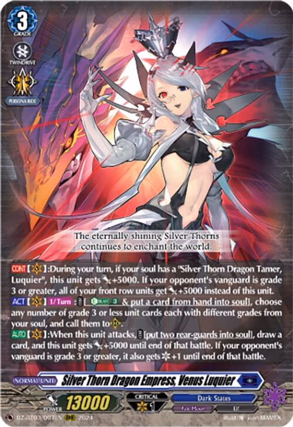 Silver Thorn Dragon Empress, Venus Luquier - RRR (DZ-BT03/007EN)