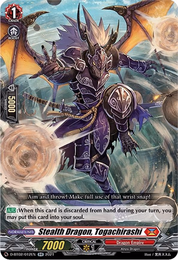 Stealth Dragon, Togachirashi - RR (D-BT02/012EN)