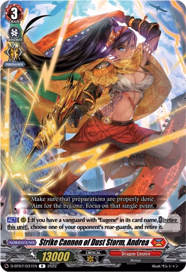 Strike Cannon of Dust Storm, Andrea - R (D-BT07/031EN)