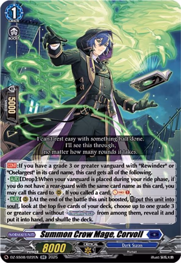 Summon Crow Mage, Corvoll - RR (DZ-SS08/022EN)