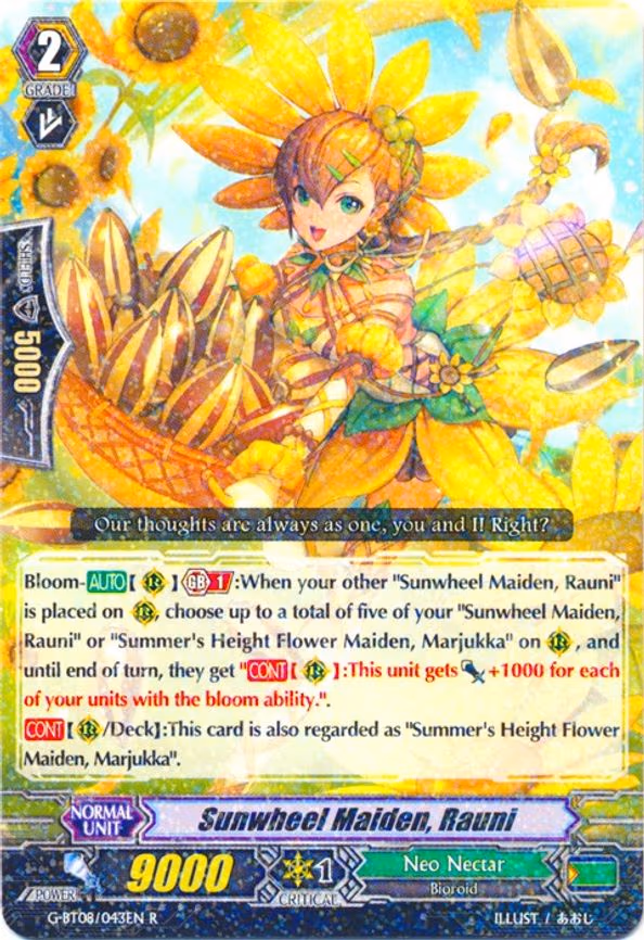 Sunwheel Maiden, Rauni - R (G-BT08/043EN)