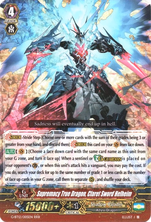 Supremacy True Dragon, Claret Sword Helheim - RRR (G-BT12/005EN)