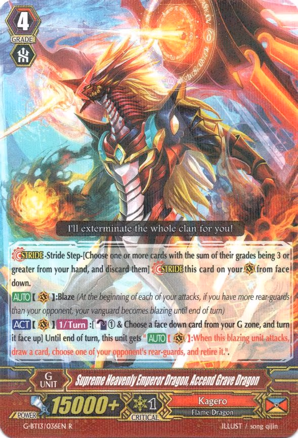 Supreme Heavenly Emperor Dragon, Accend Grave Dragon - R (G-BT13/036EN)