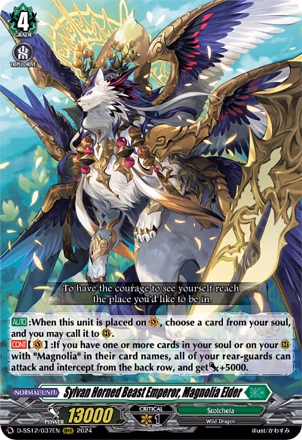 Sylvan Horned Beast Emperor, Magnolia Elder - RRR (D-SS12/037EN)