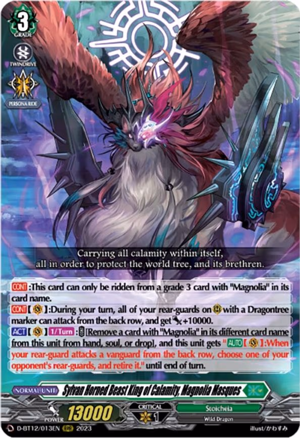 Sylvan Horned Beast King of Calamity, Magnolia Masques - RRR (D-BT12/013EN)