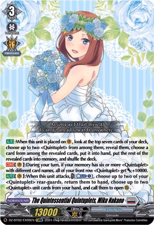 The Quintessential Quintuplets, Miku Nakano - EXRRR (DZ-BT02/EX05EN)