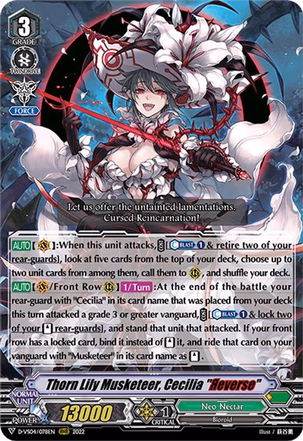 Thorn Lily Musketeer, Cecilia "Reverse" - RRR (D-VS04/078EN)