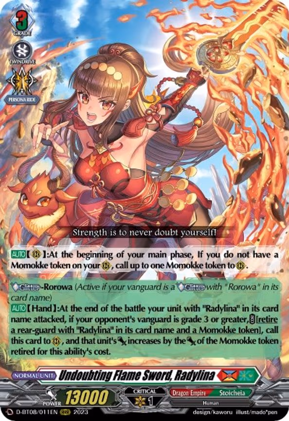 Undoubting Flame Sword, Radylina - RRR (D-BT08/011EN)
