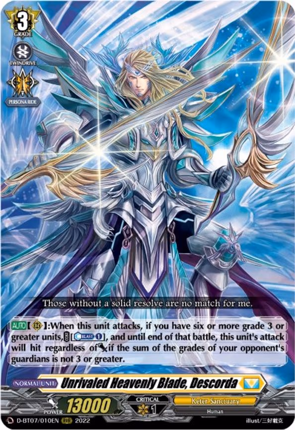 Unrivaled Heavenly Blade, Descorda - RRR (D-BT07/010EN)