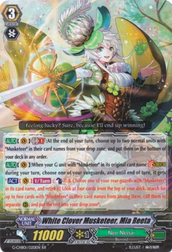 White Clover Musketeer, Mia Reeta - RR (G-CHB01/020EN)