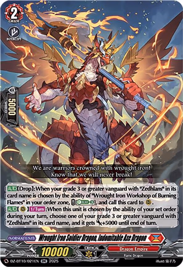 Wrought Iron Soldier Dragon, Indomitable Axe Dragon - RR (DZ-BT10/021EN)