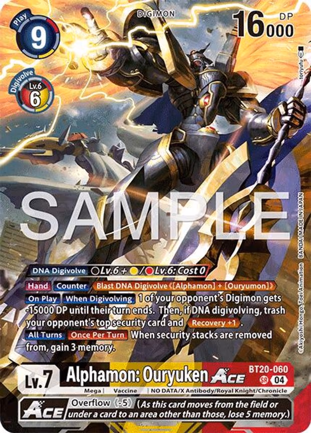 Alphamon: Ouryuken ACE - Super Rare (BT20-060 SR)