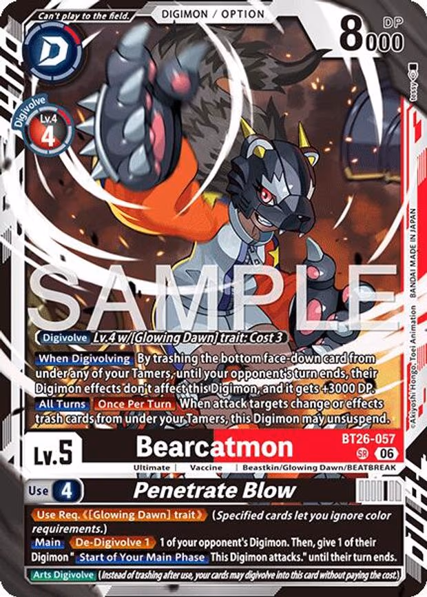 Bearcatmon // Penetrate Blow - Super Rare (BT26-057 SR)