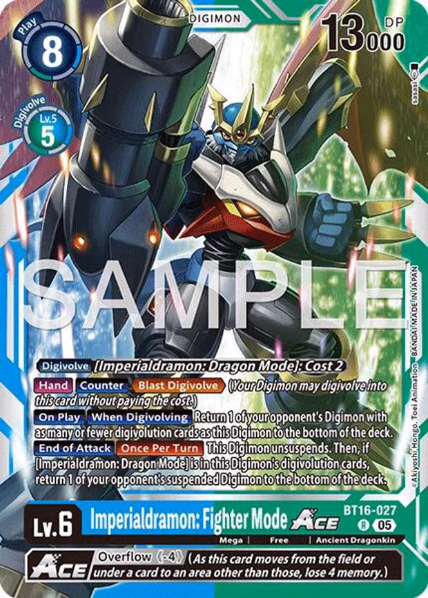 Imperialdramon: Fighter Mode ACE - BT16-027 (Reprint) - Rare (BT16-027 R)