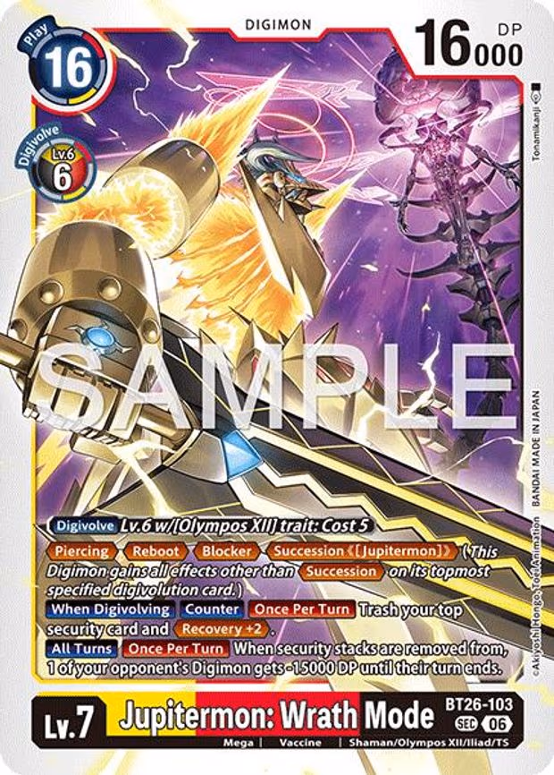 Jupitermon: Wrath Mode - Secret Rare (BT26-103 SEC)