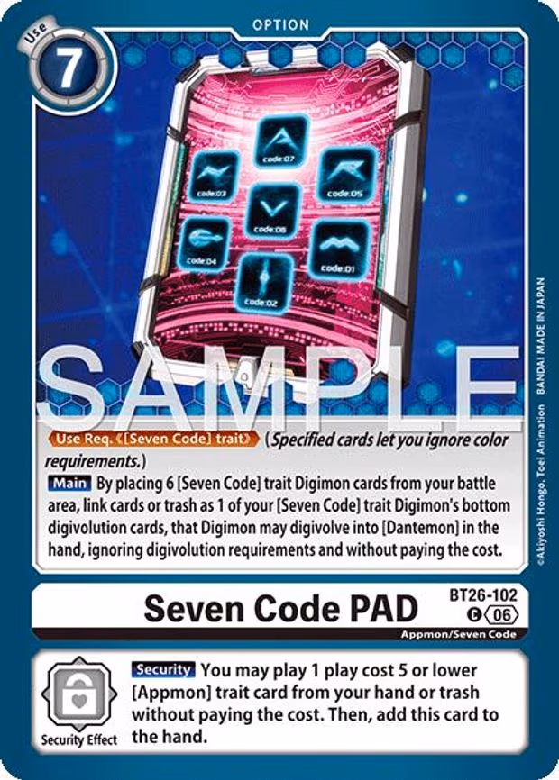 Seven Code PAD - Common (BT26-102 C)