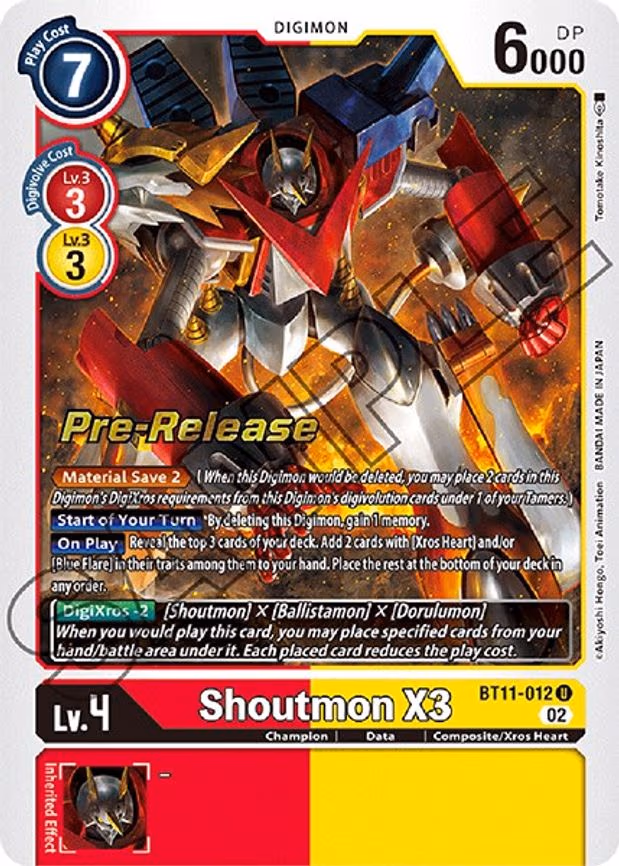Shoutmon X3 - Uncommon (BT11-012 U)