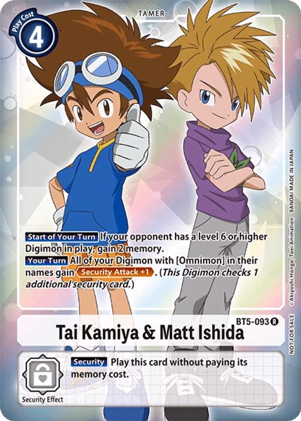 Tai Kamiya & Matt Ishida (Box Topper) - Rare (BT5-093 R)