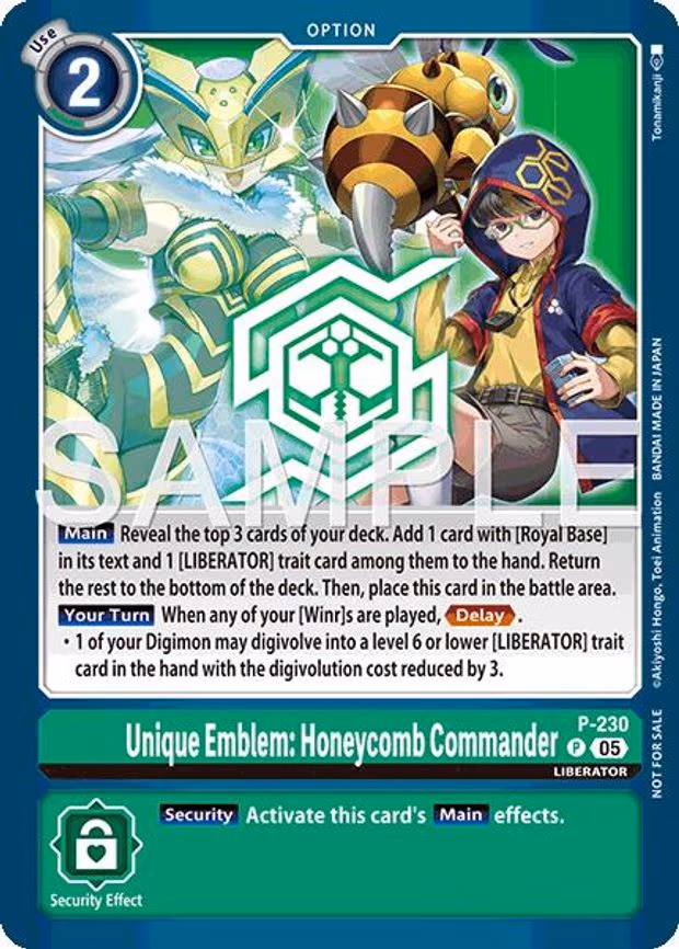 Unique Emblem: Honeycomb Commander (Dawn of Liberator Box Topper)