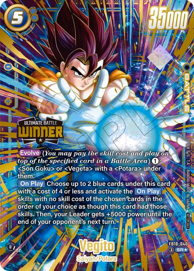 Vegito - FB10-040 (Ultimate Battle 2026 Vol. 3 Winner) - Super Rare (FB10-040)