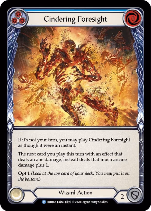 Cindering Foresight (Blue) - Rare (CRU167)