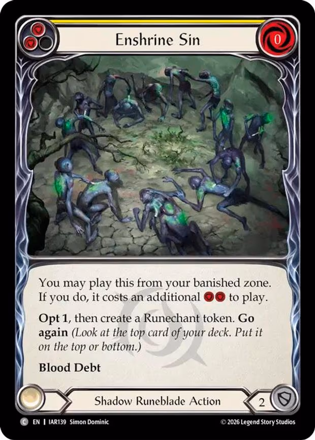 Enshrine Sin (Yellow) - Common (IAR139)