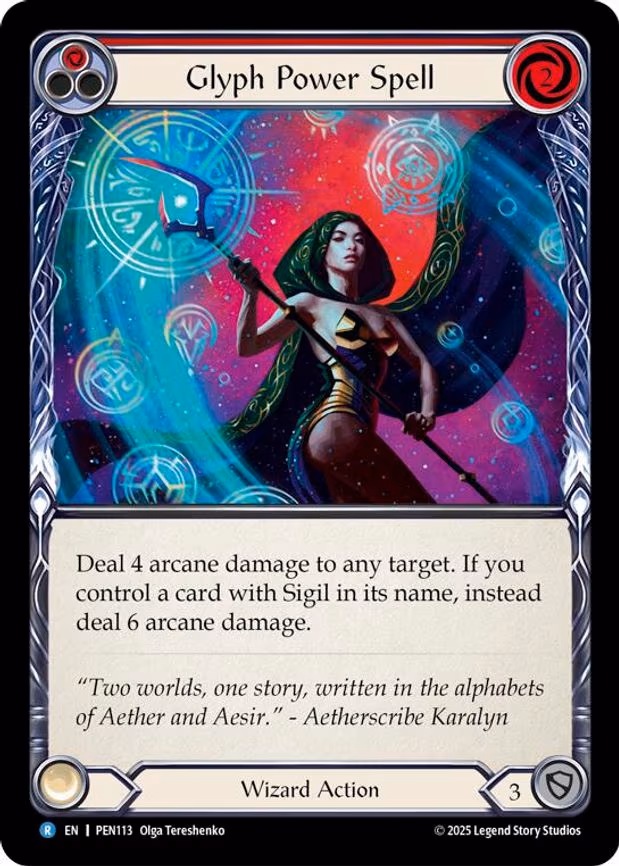 Glyph Power Spell (Red) - Rare (PEN113)