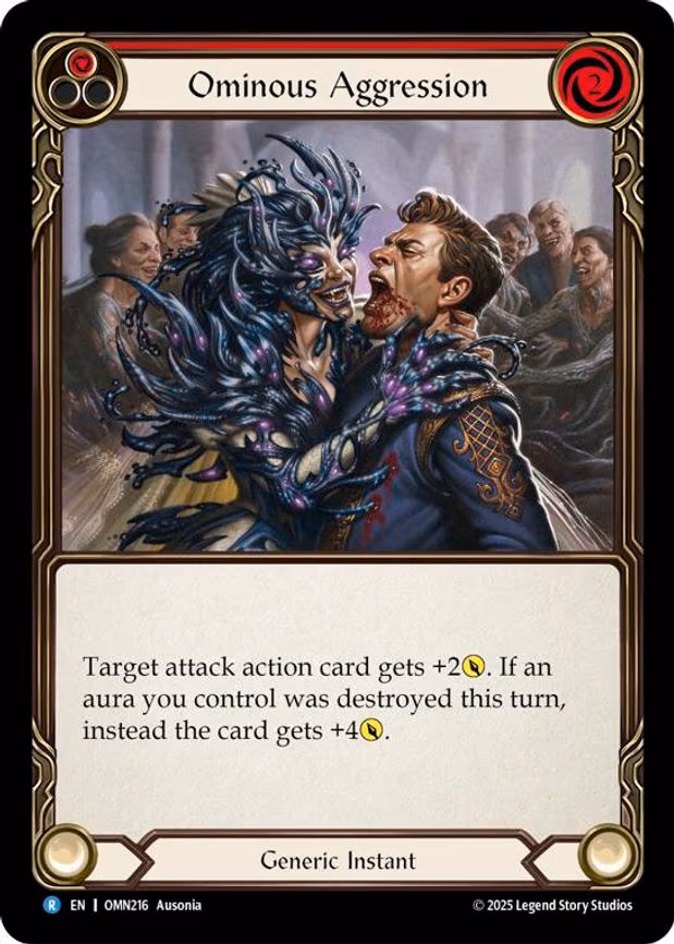 Ominous Aggression (Red) - Rare (OMN216)